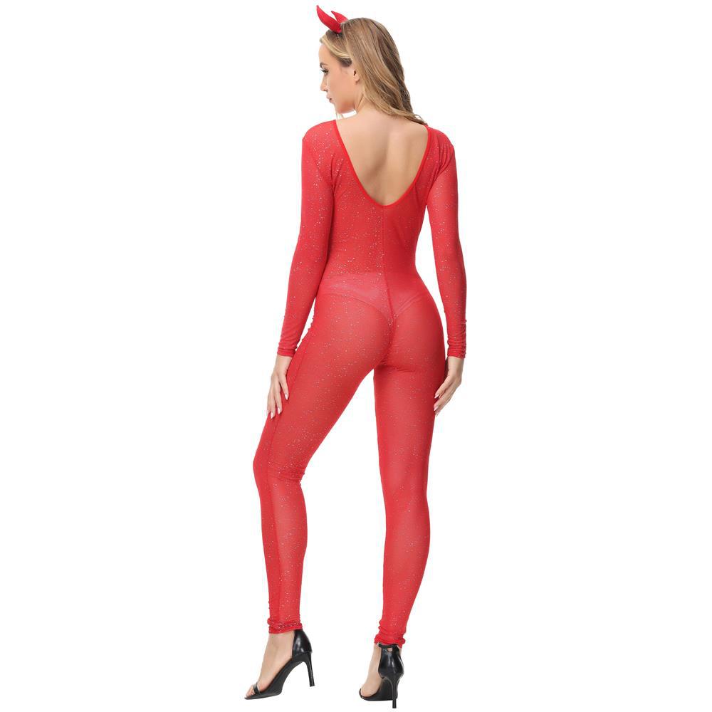 Ladies Fashion One Piece Stockings Red