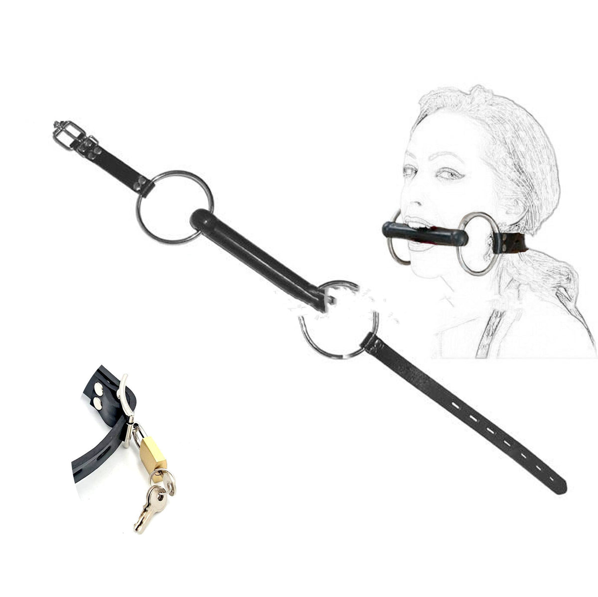 Women's Simulation Lengthened Rubber Mouth Cup Ball Gag - Adult Access - BBCxMaster - Women's Simulation Lengthened Rubber Mouth Cup Ball Gag - Adult Access - BBCxMaster
