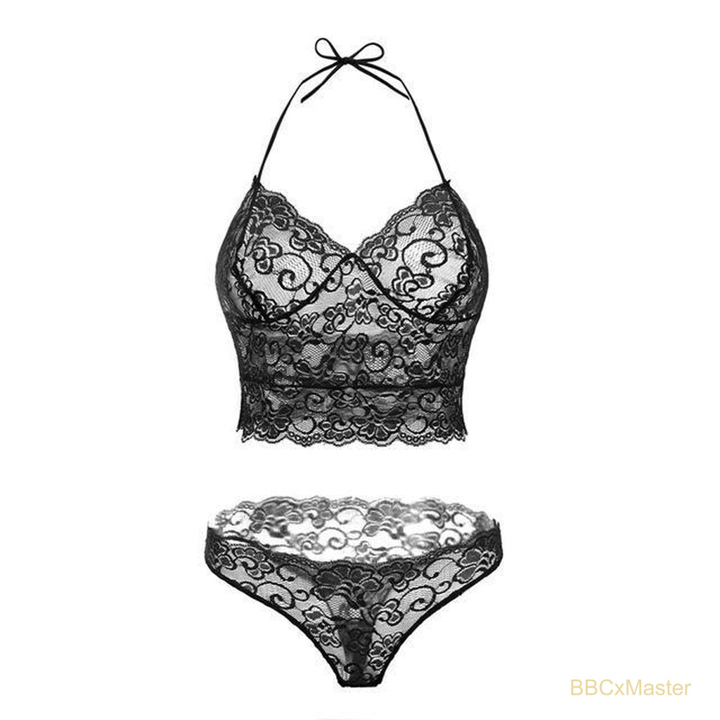 Erotic Lingerie Sexy Perspective Pajamas Set Sling Lace Lingerie - BBCxMaster - Erotic Lingerie Sexy Perspective Pajamas Set Sling Lace Lingerie - Black / M - BBCxMaster