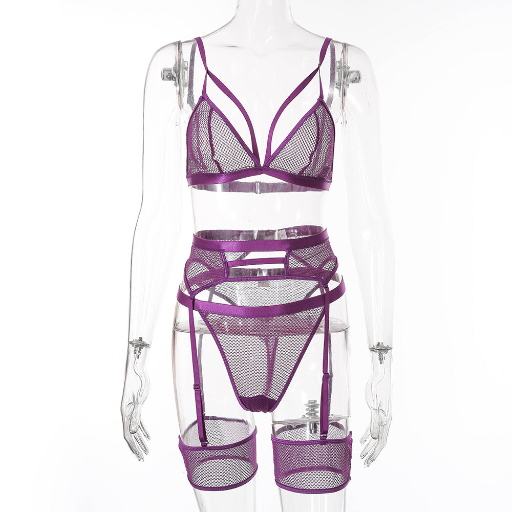 European And American Women's Lace Sling Set Three-piece Suit