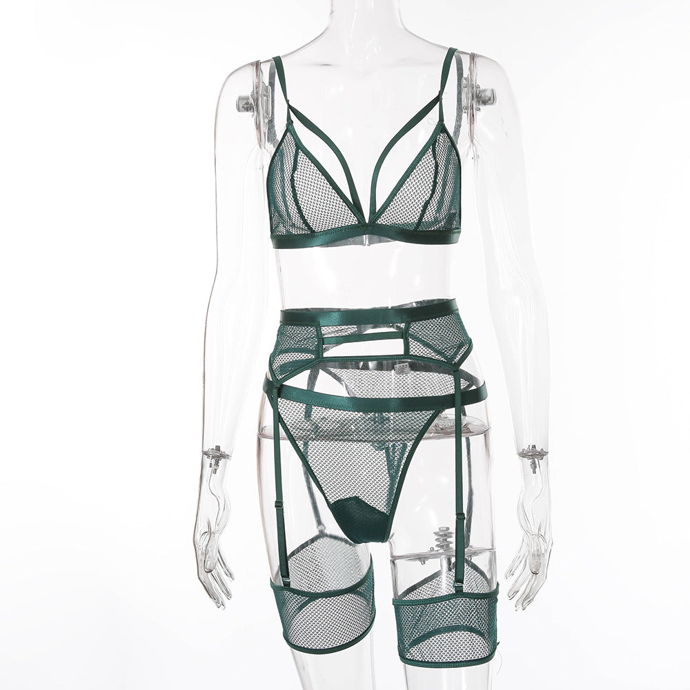 European And American Women's Lace Sling Set Three-piece Suit