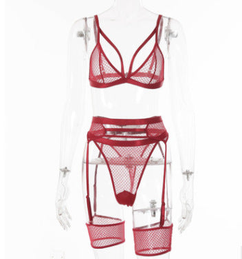 European And American Women's Lace Sling Set Three-piece Suit