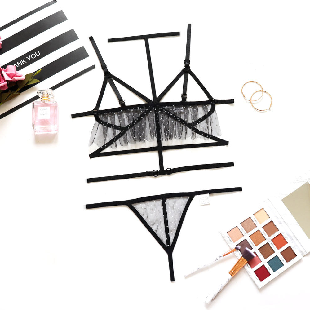 Women's Mesh Sling Set Perspective Temptation Hanging Neck Sexy Underw - BBCxMaster - Women's Mesh Sling Set Perspective Temptation Hanging Neck Sexy Underw - Black / M - BBCxMaster