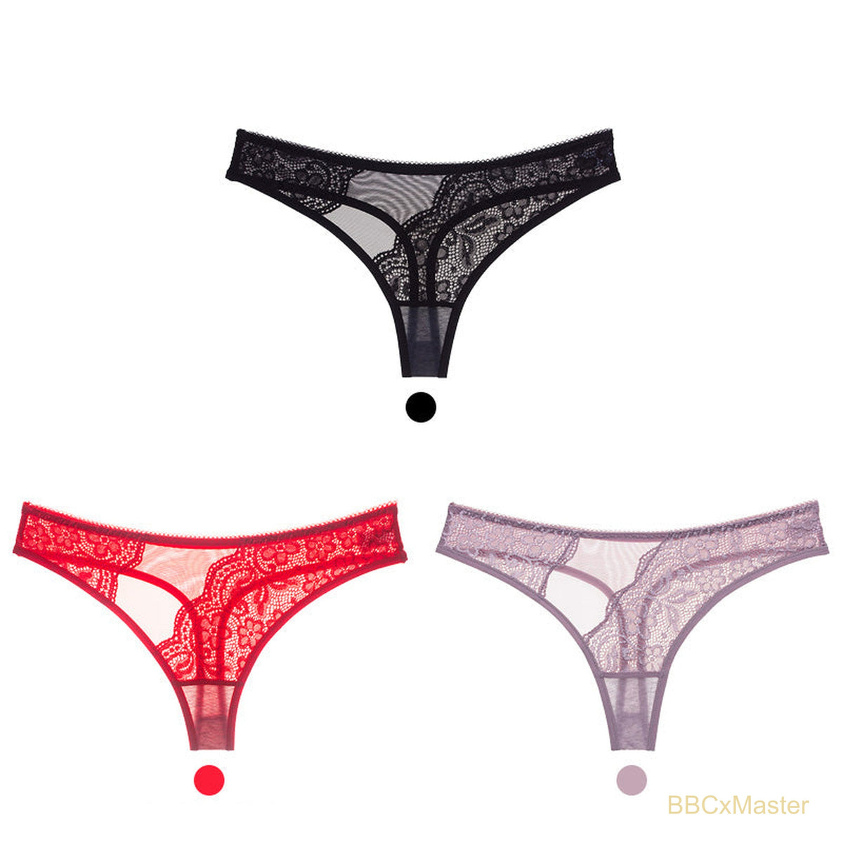 Elegant Lace Mesh Thong Panties for Women - BBCxMaster - Elegant Lace Mesh Thong Panties for Women - 2 color / L / 3PCS - BBCxMaster