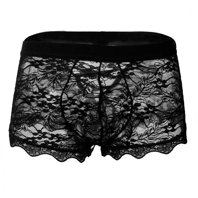 Lace Back Lace Transparent Mesh Low Waist - BBCxMaster - Lace Back Lace Transparent Mesh Low Waist - Black / M - BBCxMaster