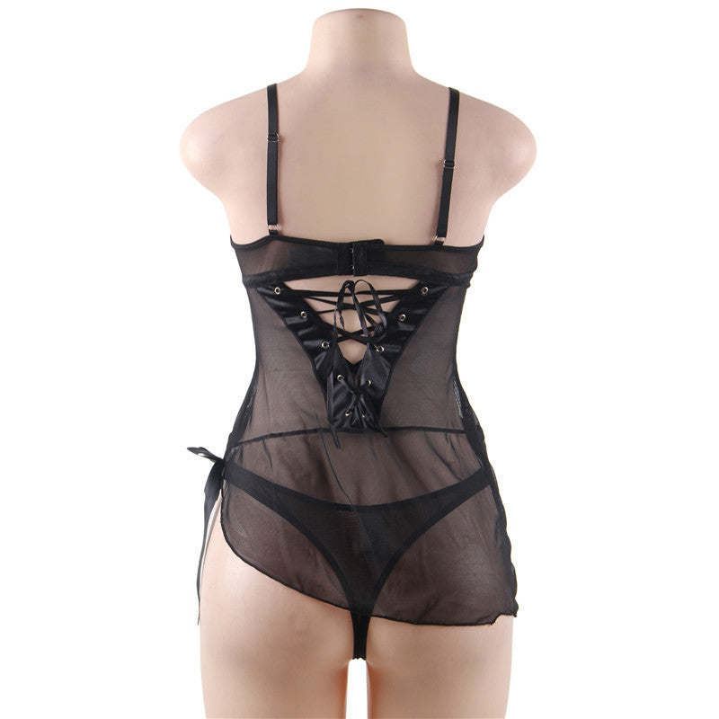 Large Size Sexy See-Through Lace See-Through Suspender Nightdress - Li - BBCxMaster - Large Size Sexy See-Through Lace See-Through Suspender Nightdress - Li - BBCxMaster