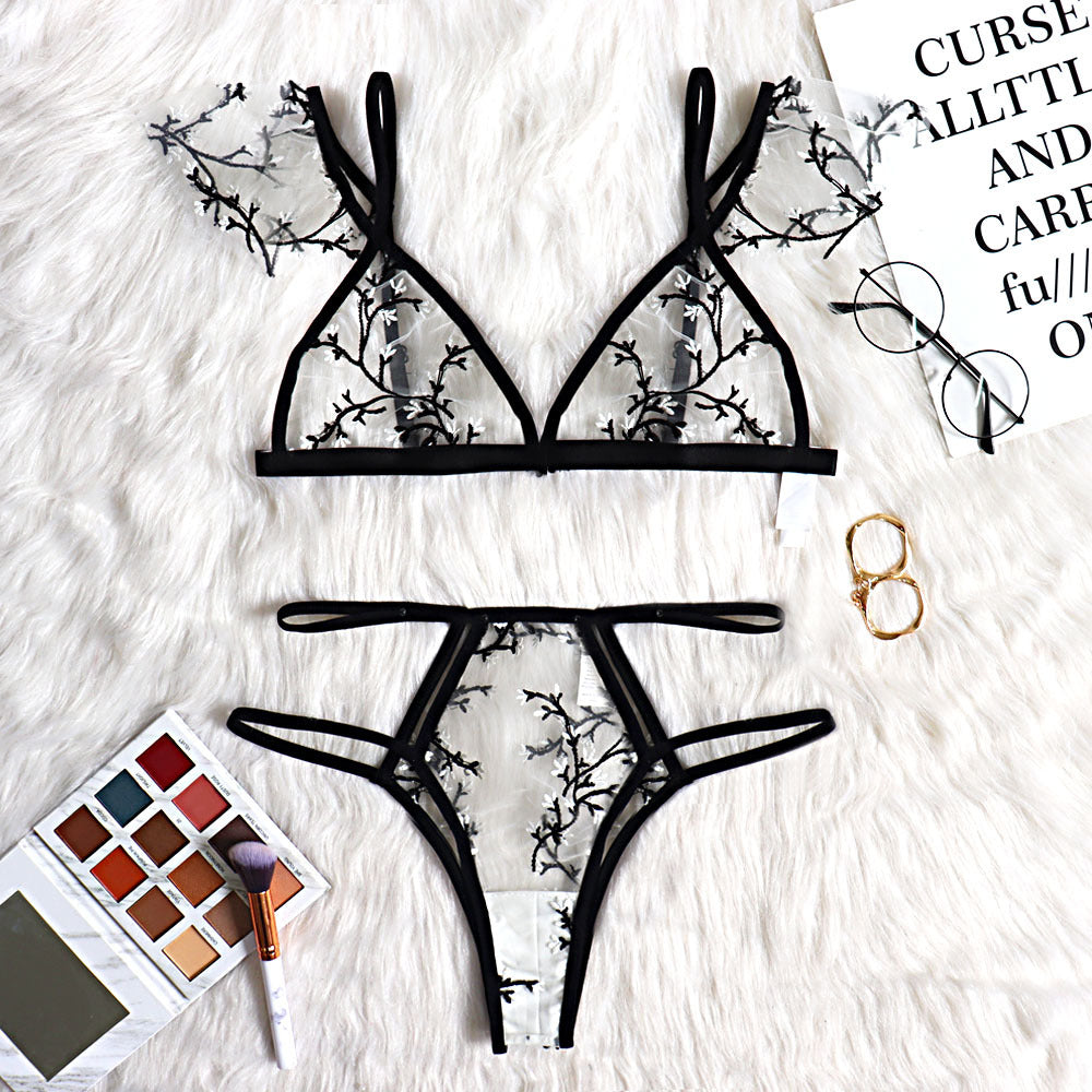 Three-Point Embroidered See-Through Bra - BBCxMaster - Three-Point Embroidered See-Through Bra - White / XL - BBCxMaster