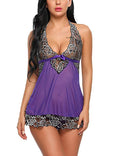 Summer Sexy Women Nightwear V-Neck Lace Lingerie Babydoll - BBCxMaster - Summer Sexy Women Nightwear V-Neck Lace Lingerie Babydoll - Purple / S - BBCxMaster