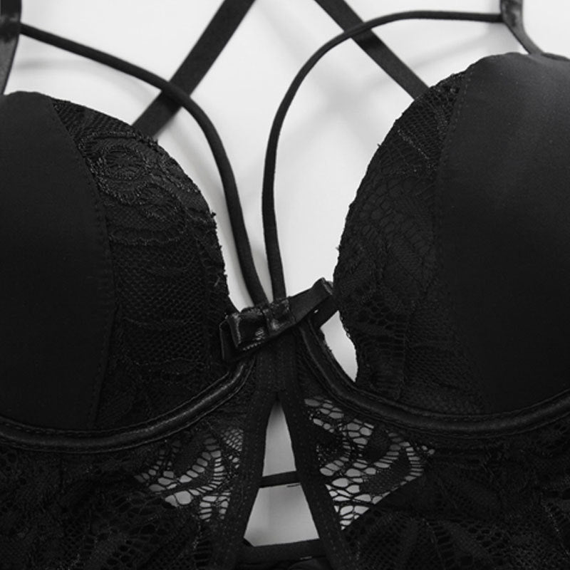 Deep V Hollow Tied Sexy Nightdress Mesh Yarn Sling Erotic Suit