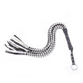 Leather Riding Crop – Diamond-Pattern Woven Handle - Impact Play - BBCxMaster - Leather Riding Crop – Diamond-Pattern Woven Handle - Impact Play - Black And White - BBCxMaster