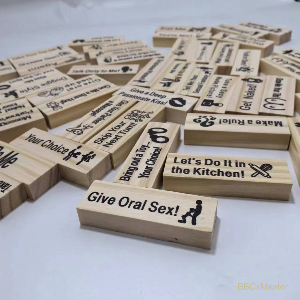 Couple Game Night Intimacy Block Tower Jenga Game Valentine Tumbling T - BBCxMaster - Couple Game Night Intimacy Block Tower Jenga Game Valentine Tumbling T - BBCxMaster