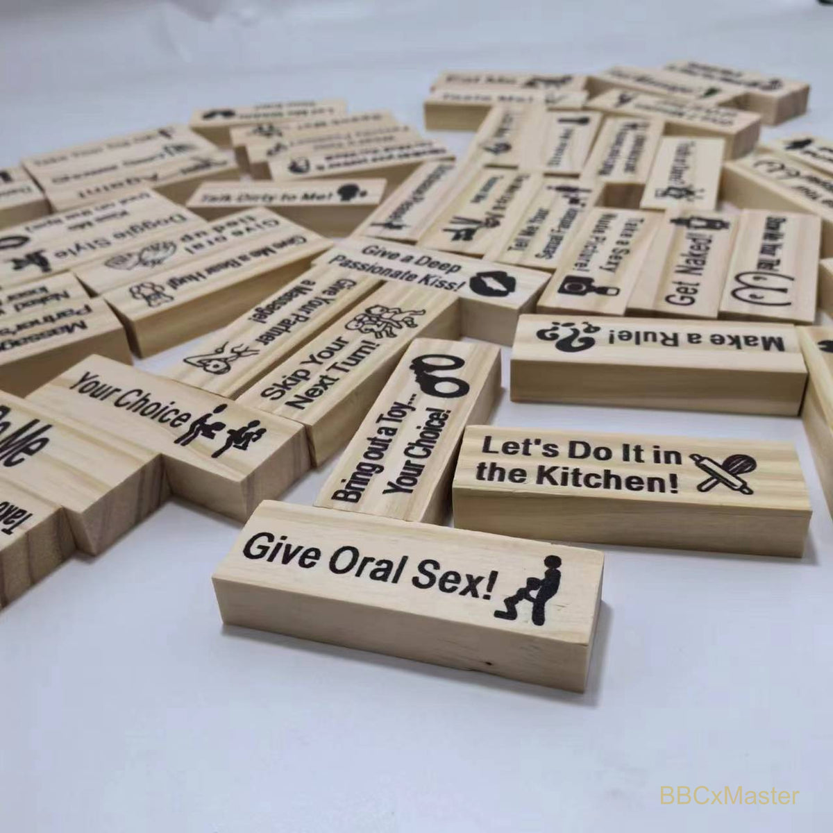 Couple Game Night Intimacy Block Tower Jenga Game Valentine Tumbling T - BBCxMaster - Couple Game Night Intimacy Block Tower Jenga Game Valentine Tumbling T - BBCxMaster