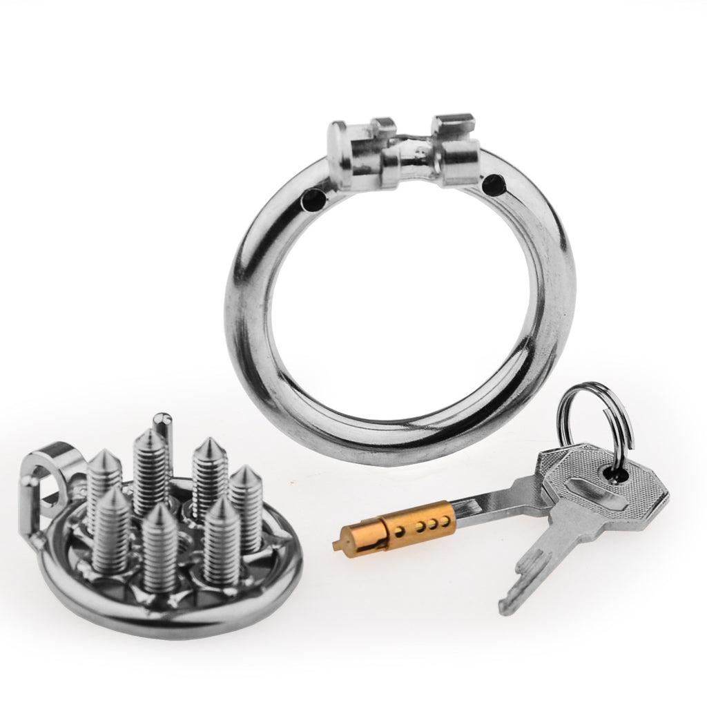 Chastity Lock Men's CB Festival Lock Pin Thorn SM Men's Stainless Steel Cage Bird Cage