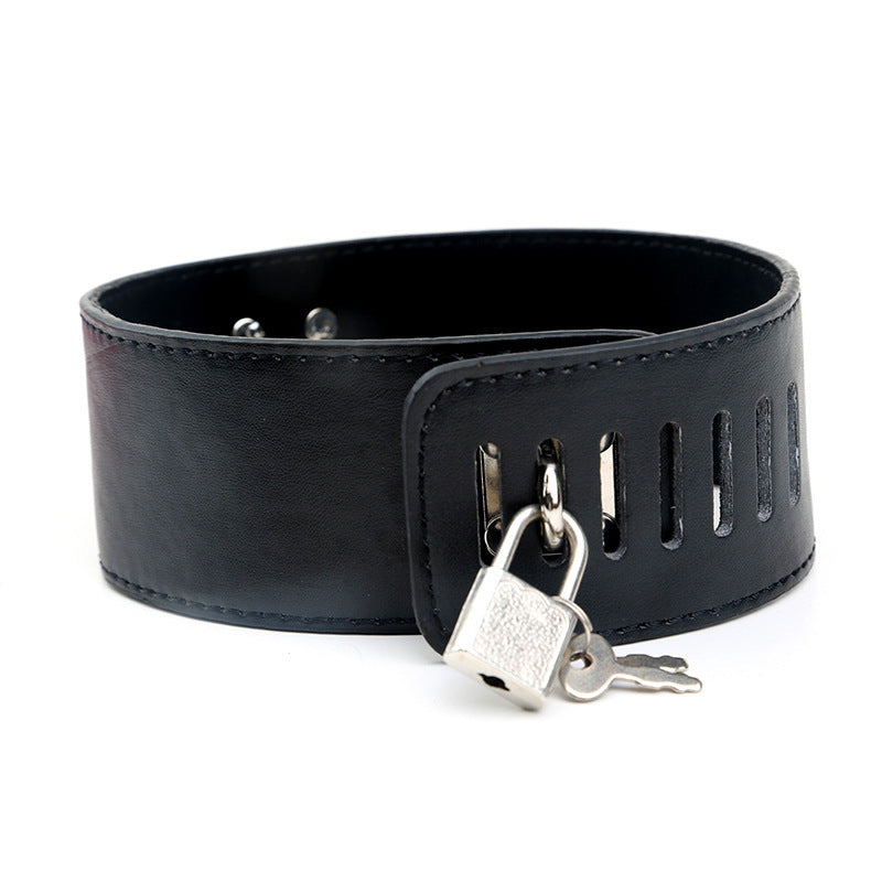 Couple Toy Leather Collar With Lock