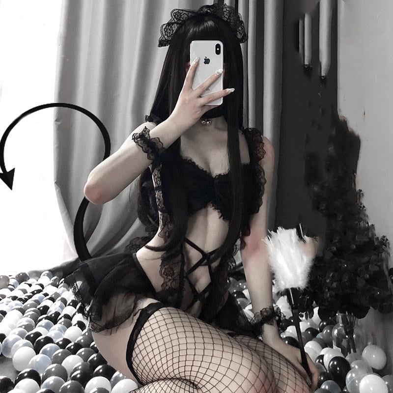Lace couple flirting uniform
