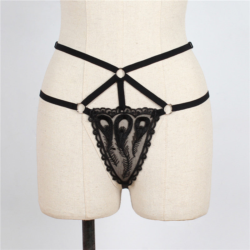 PC New Sexy Low-Rise Women Bandage Lace Printing