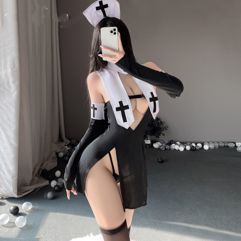 Lace-up Bandage Nun Uniform Set - BBCxMaster - Lace-up Bandage Nun Uniform Set - BBCxMaster