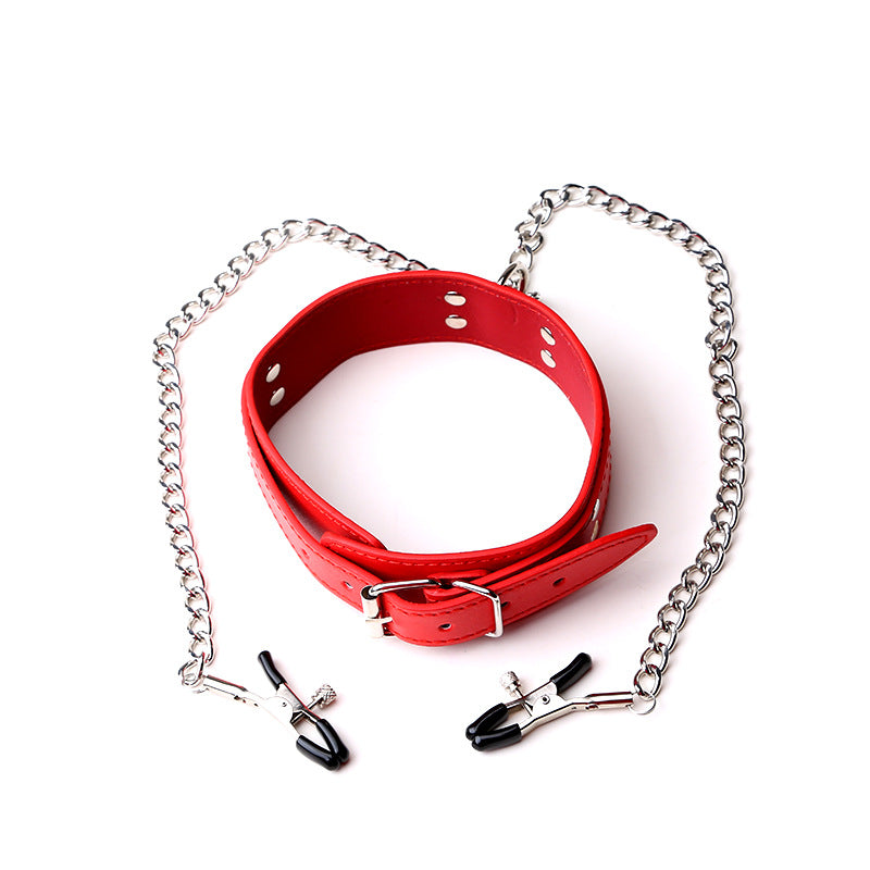 Health Care Products Metal Chain Collar - BDSM Collar - BBCxMaster - Health Care Products Metal Chain Collar - BDSM Collar - Red - BBCxMaster
