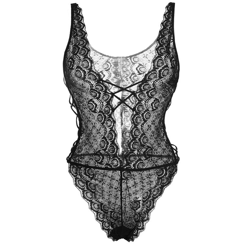 Hollow lace see-through hot seductive bodysuit - BBCxMaster - Hollow lace see-through hot seductive bodysuit - Black / S - BBCxMaster
