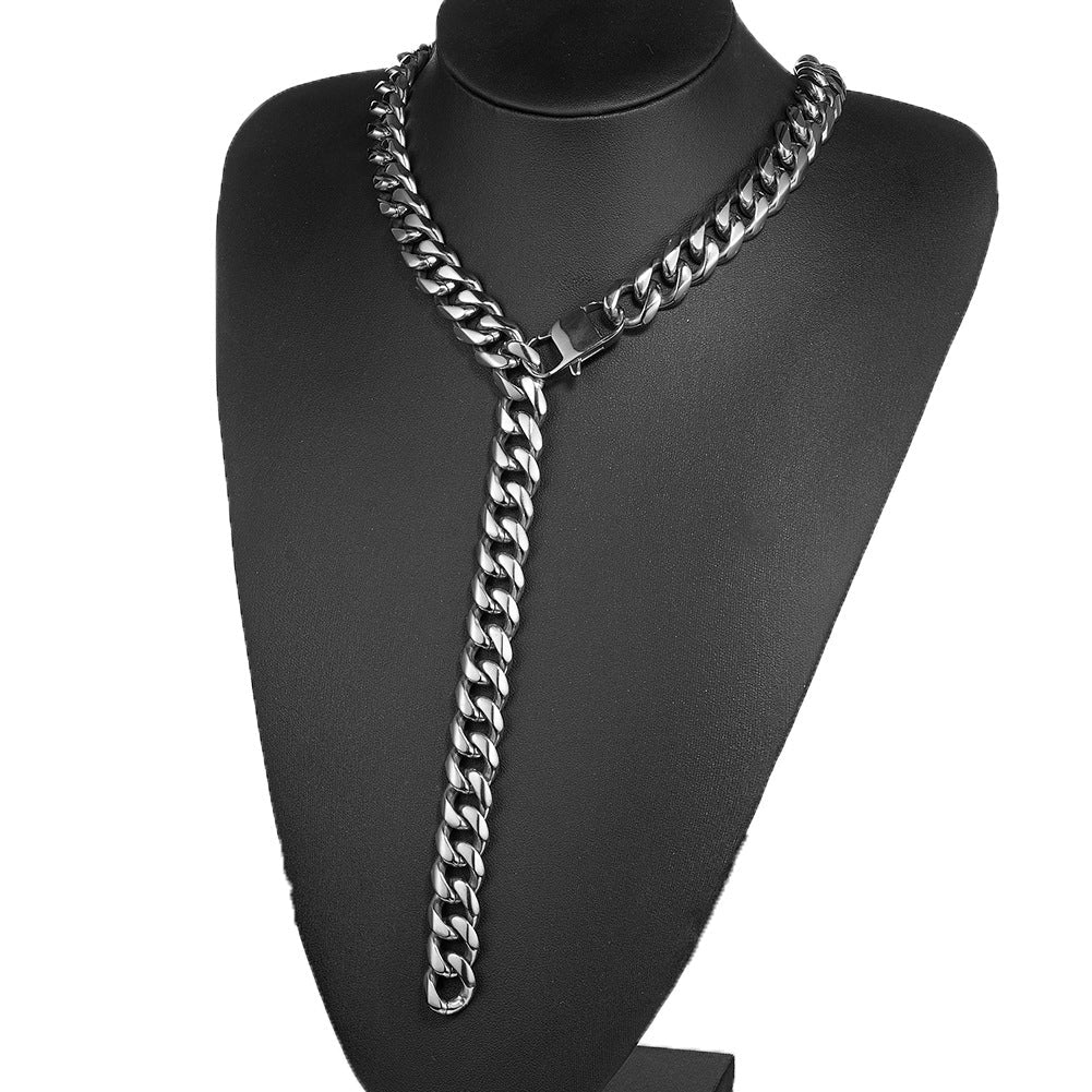 Titanium Steel Stainless Steel Necklace Collar - BDSM Collar - BBCxMaster - Titanium Steel Stainless Steel Necklace Collar - BDSM Collar - Silver / 76cm - BBCxMaster