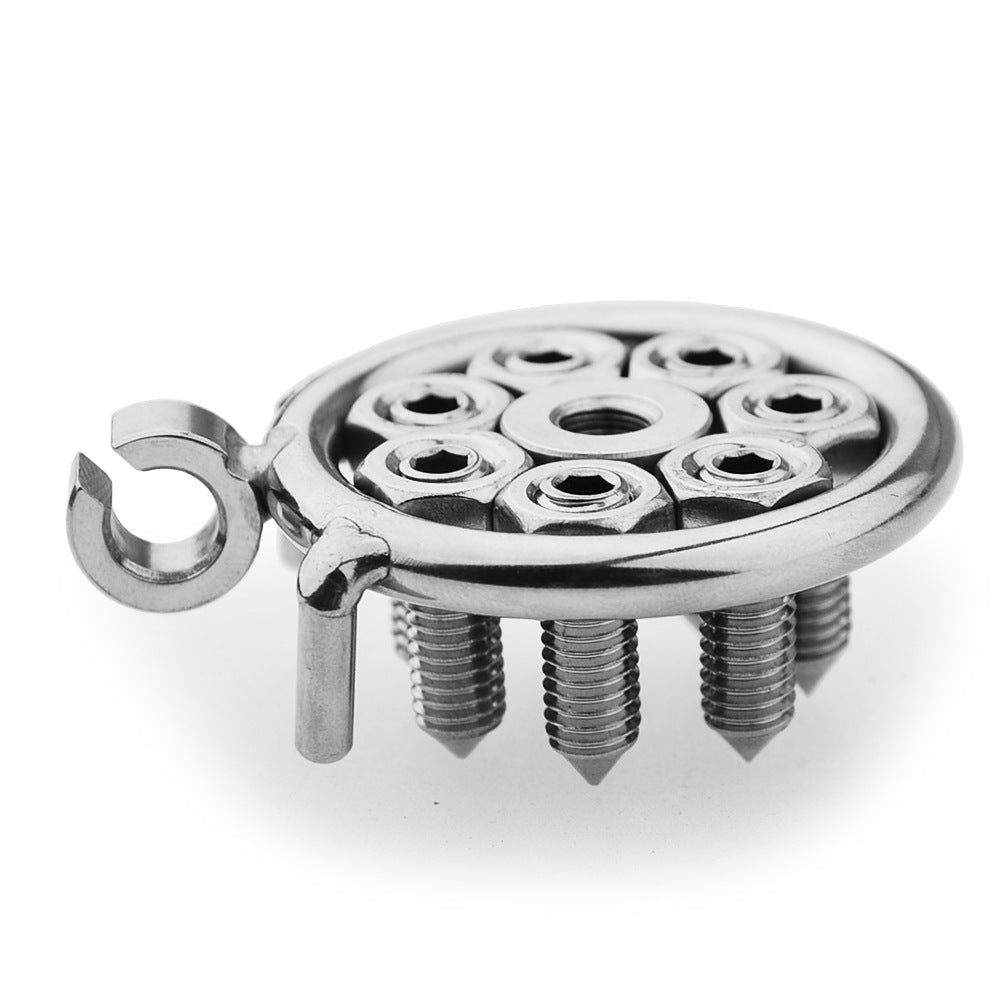 Chastity Lock Men's CB Festival Lock Pin Thorn SM Men's Stainless Steel Cage Bird Cage