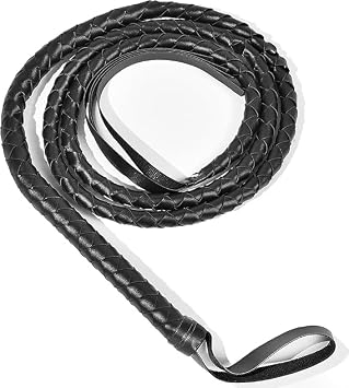 Soft Leather Flogger Whip | Riding Flogger with Leather Handle | Costume Dress Party and Games(Black