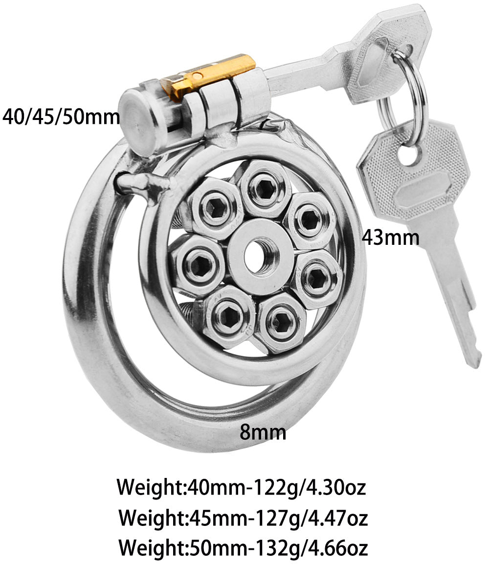 Chastity Lock Men's CB Festival Lock Pin Thorn SM Men's Stainless Steel Cage Bird Cage