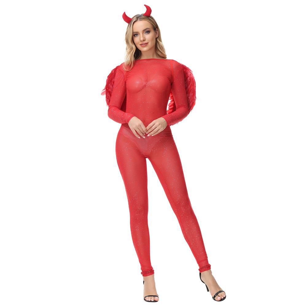 Ladies Fashion One Piece Stockings Red