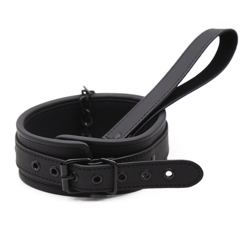 Leather Edging Couple Neck Sleeve Collar