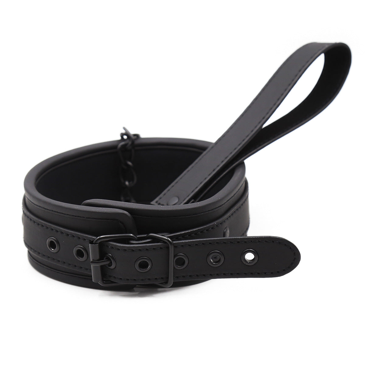 Leather Edging Couple Neck Sleeve Collar