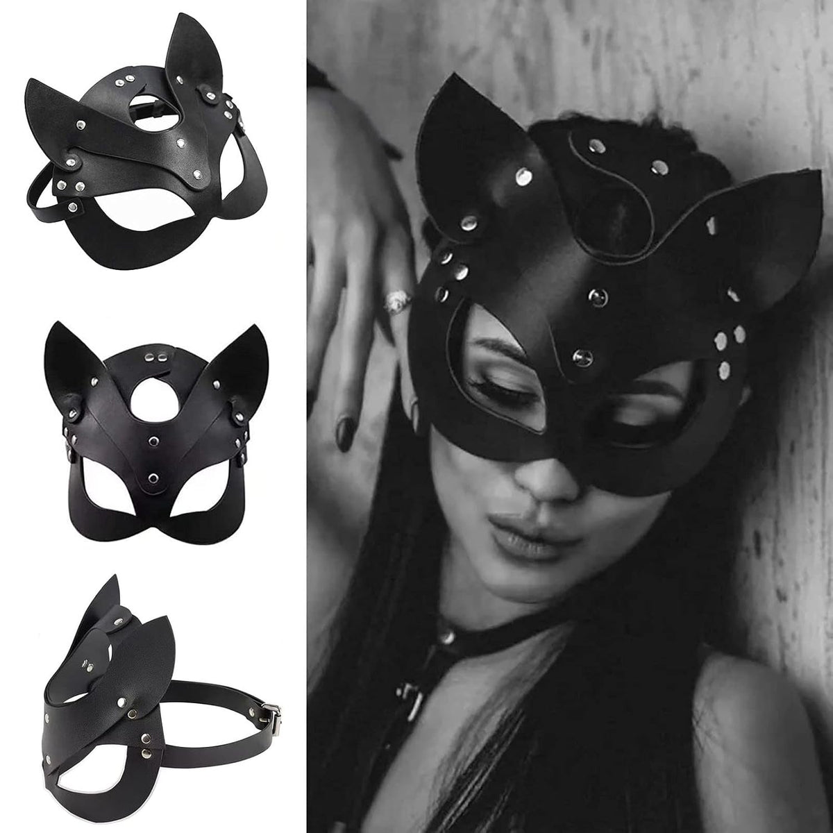 Leather Mask Women Sexy Half Face Mask Half Face Mask Cosplay Costume Accessories Halloween Masquera