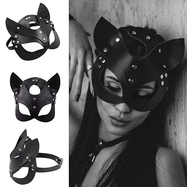 Leather Mask Women Sexy Half Face Mask Half Face Mask Cosplay Costume Accessories Halloween Masquera