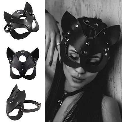Leather Mask Women Sexy Half Face Mask Half Face Mask Cosplay Costume Accessories Halloween Masquera