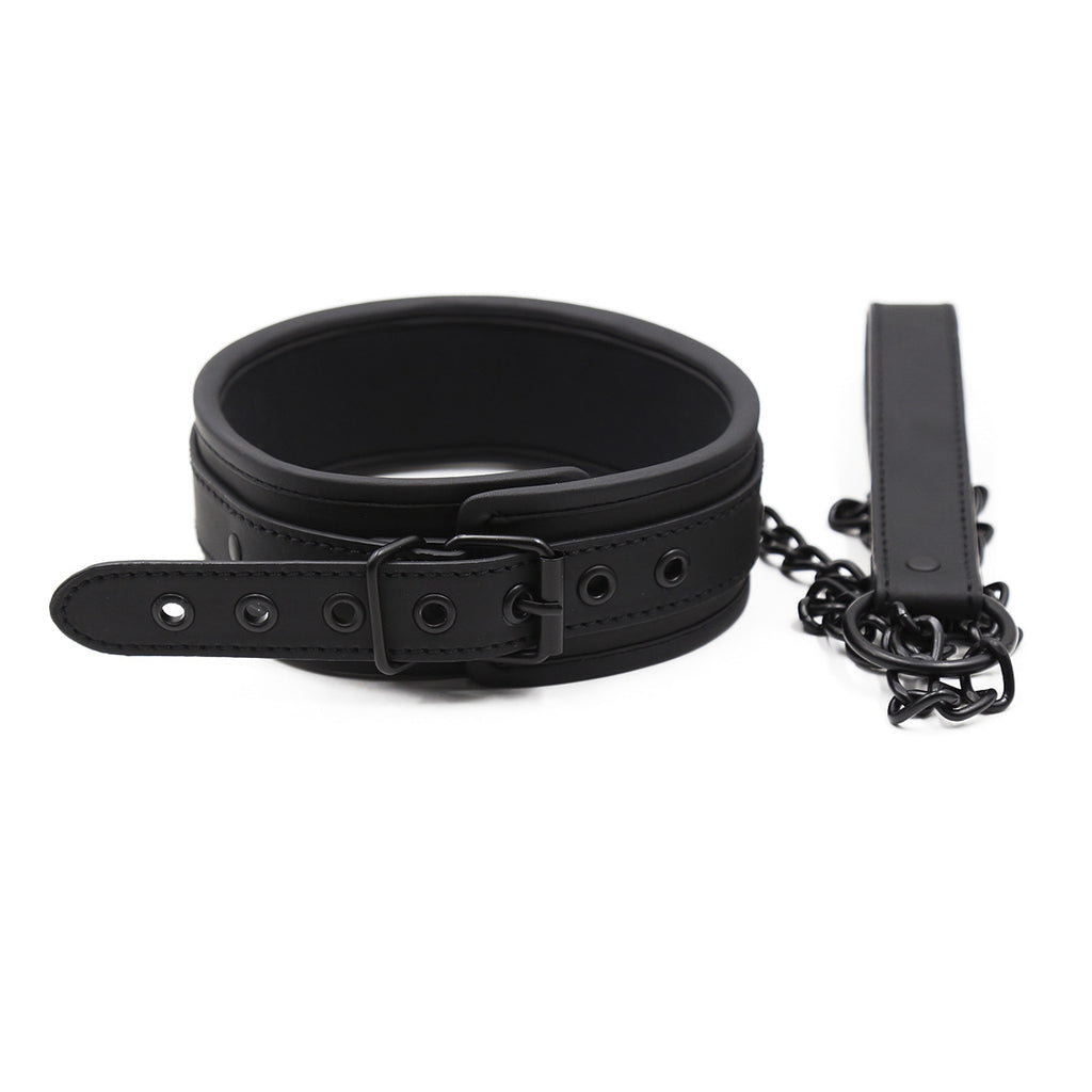Leather Edging Couple Neck Sleeve Collar