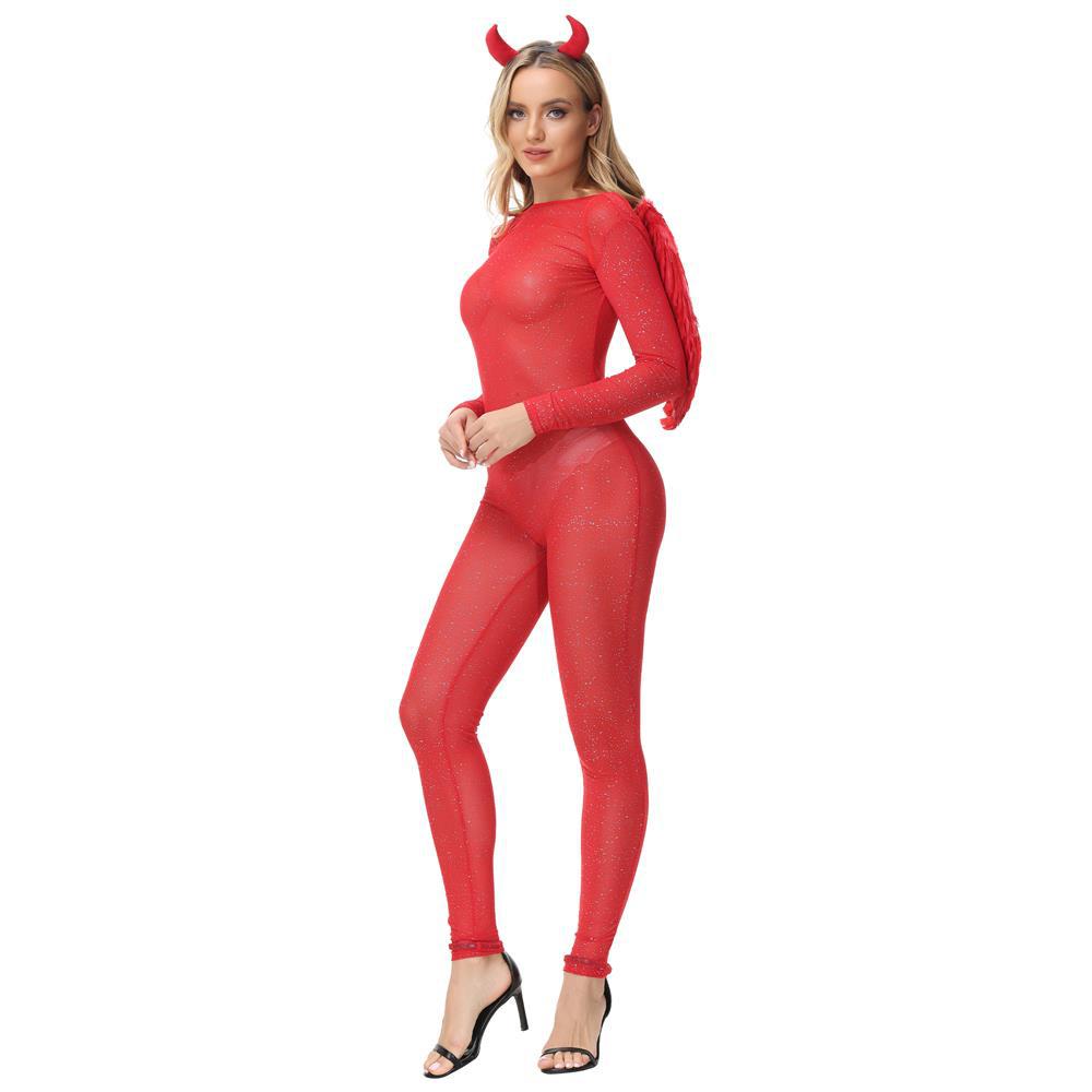 Ladies Fashion One Piece Stockings Red