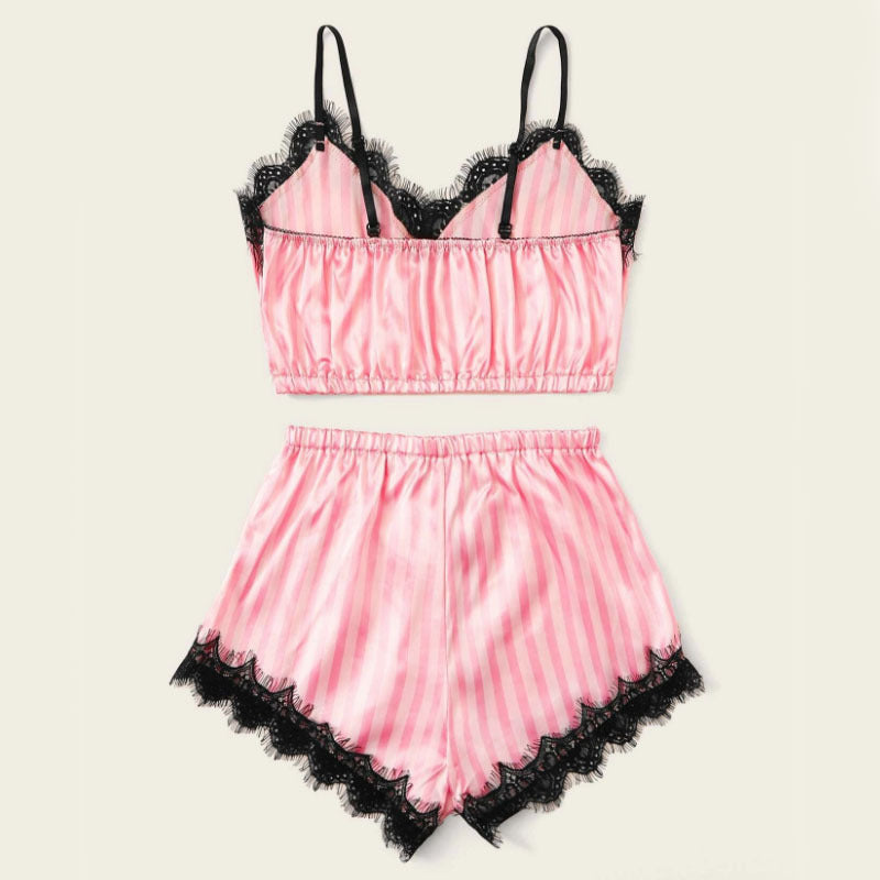 Foreign Trade Sexy Underwear Satin Striped Underwear Lace Sexy Bra Set - BBCxMaster - Foreign Trade Sexy Underwear Satin Striped Underwear Lace Sexy Bra Set - BBCxMaster