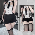 Sexy Underwear Milk Silk One-Piece Wipe Chest Secretary Suit Sexy - BBCxMaster - Sexy Underwear Milk Silk One-Piece Wipe Chest Secretary Suit Sexy - White and black dress - BBCxMaster
