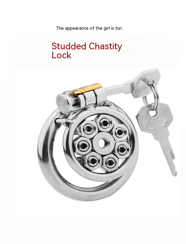 Chastity Lock Men's CB Festival Lock Pin Thorn SM Men's Stainless Steel Cage Bird Cage