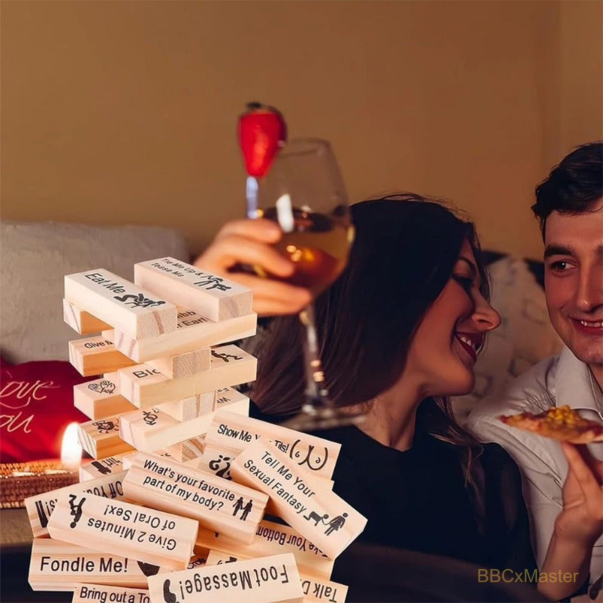 Couple Game Night Intimacy Block Tower Jenga Game Valentine Tumbling T - BBCxMaster - Couple Game Night Intimacy Block Tower Jenga Game Valentine Tumbling T - BBCxMaster