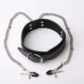 PU Leather Metal Chain Collar - BDSM Collar - BBCxMaster - PU Leather Metal Chain Collar - BDSM Collar - Black - BBCxMaster