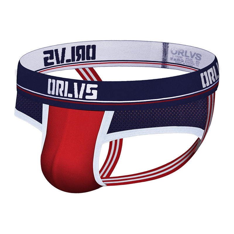 Men's Low-Waist Color Matching Thong Underwear