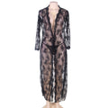 Black Lace Long Nightgown – Polyester Sleepwear - BBCxMaster - Black Lace Long Nightgown – Polyester Sleepwear - Black / S - BBCxMaster