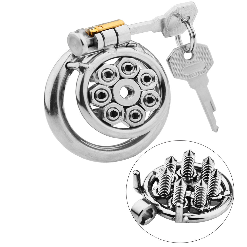 Chastity Lock Men's CB Festival Lock Pin Thorn SM Men's Stainless Steel Cage Bird Cage