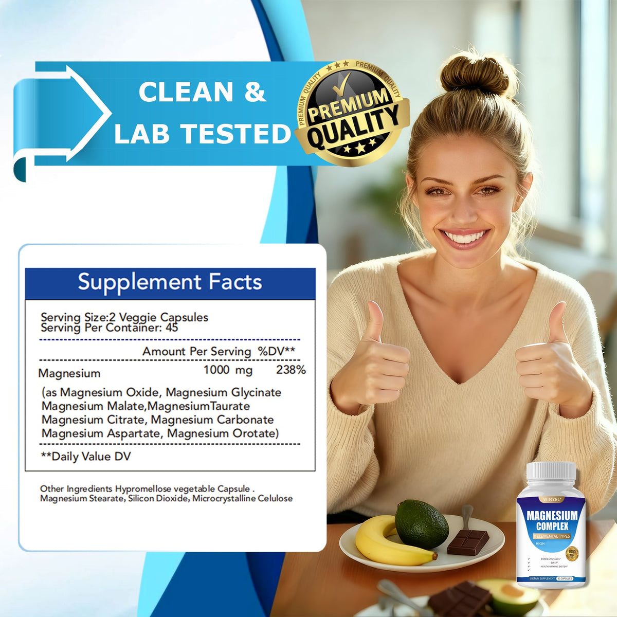 MAGNESIUM COMPLEX Wellness Capsules With Malate & Glycinate And 8 ELEM - BBCxMaster - MAGNESIUM COMPLEX Wellness Capsules With Malate & Glycinate And 8 ELEM - BBCxMaster