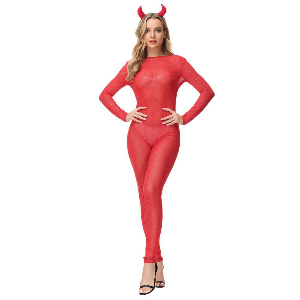 Ladies Fashion One Piece Stockings Red