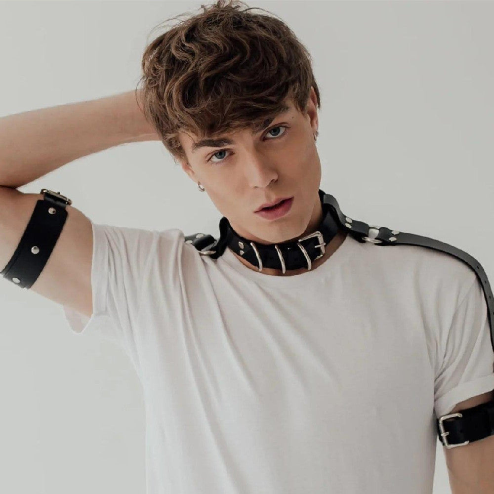 Sm Men's Sexy Leather Armband Suit - BBCxMaster - Sm Men's Sexy Leather Armband Suit - BBCxMaster