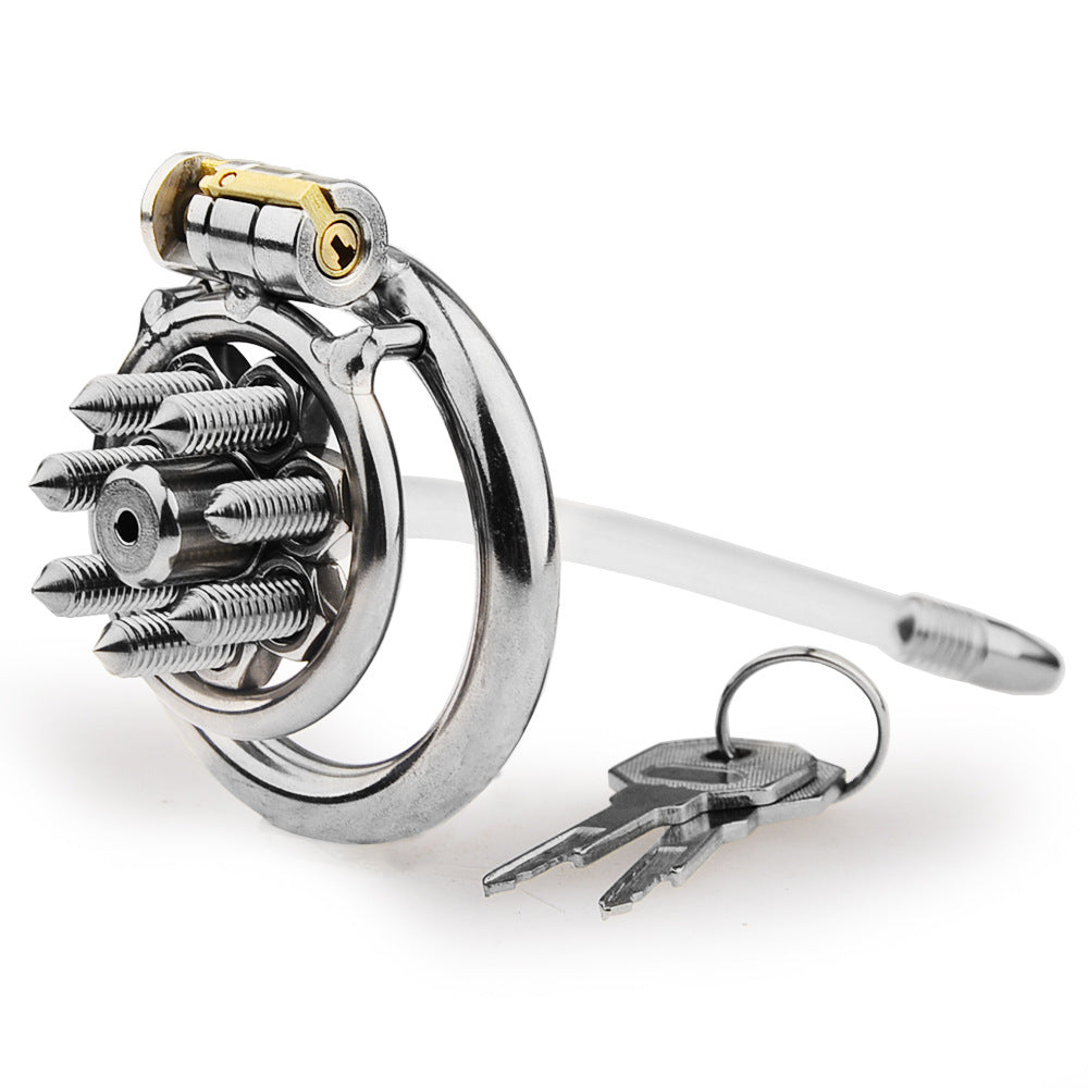 Chastity Lock Men's CB Festival Lock Pin Thorn SM Men's Stainless Steel Cage Bird Cage