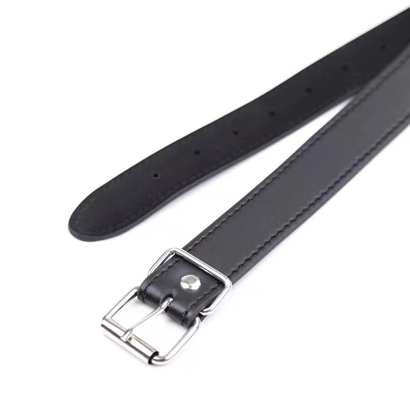 Black Leather Couple Training Passion Toy