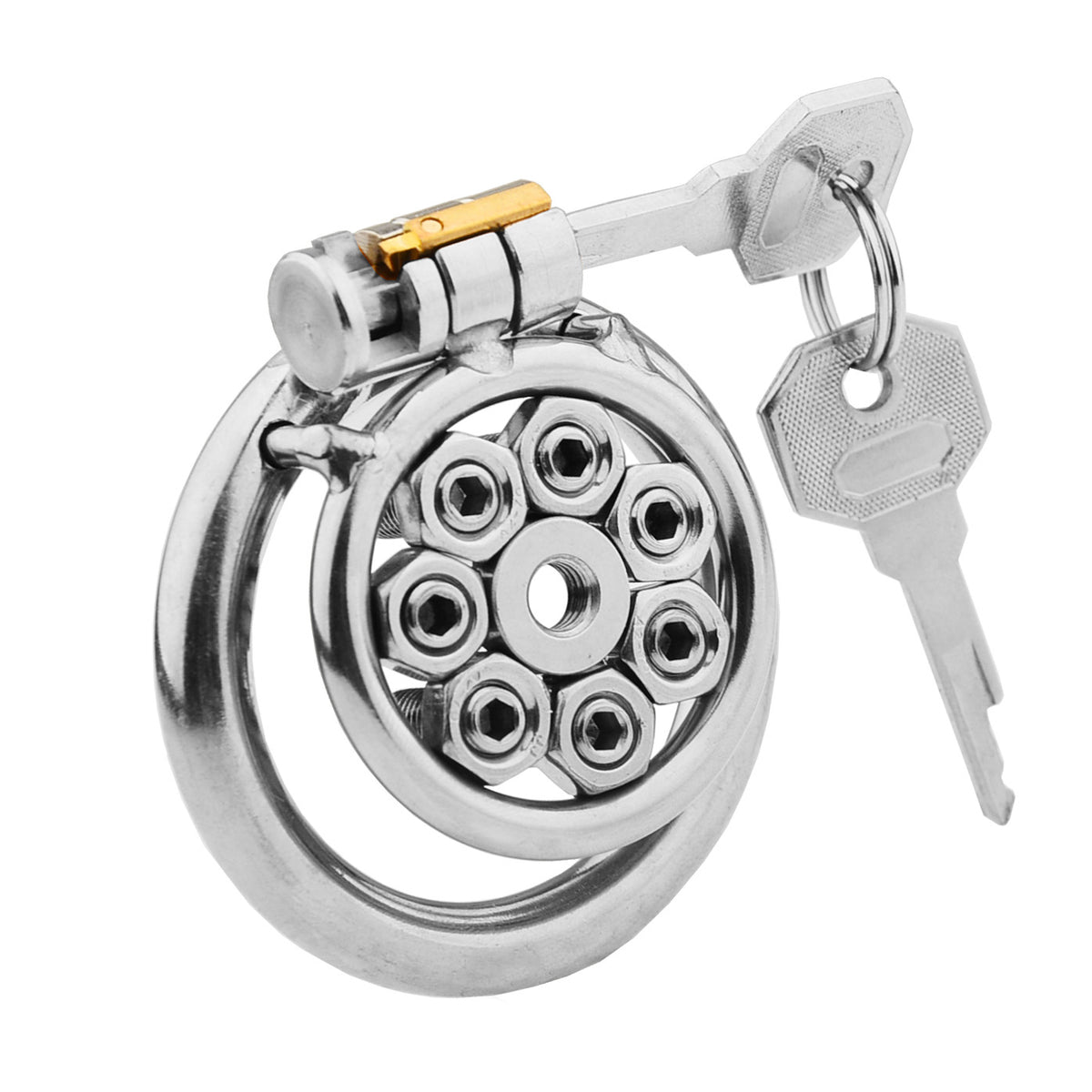 Chastity Lock Men's CB Festival Lock Pin Thorn SM Men's Stainless Steel Cage Bird Cage