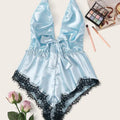 Luxury Satin Lace Teddy Bodysuit for Women - BBCxMaster - Luxury Satin Lace Teddy Bodysuit for Women - BBCxMaster